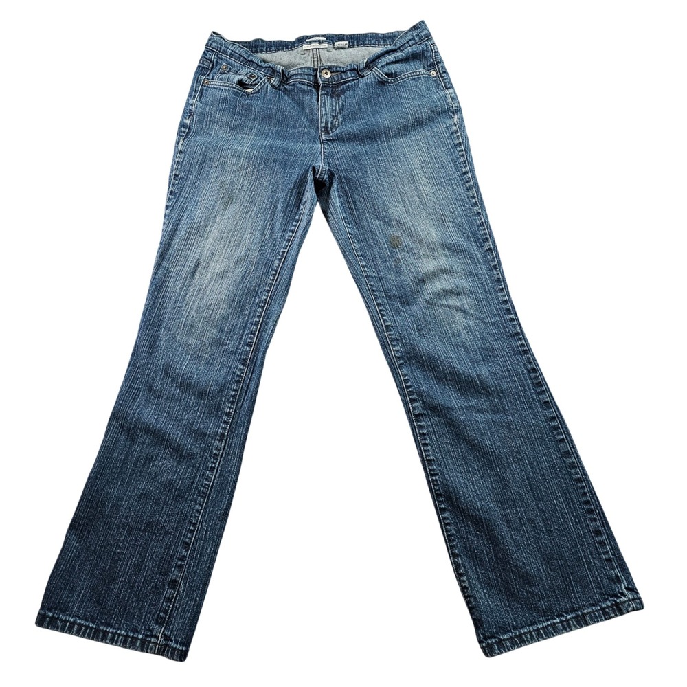 Liz Claiborne Jeans Womens 12R Blue Denim Stretch Streetwear Grunge Straight Leg